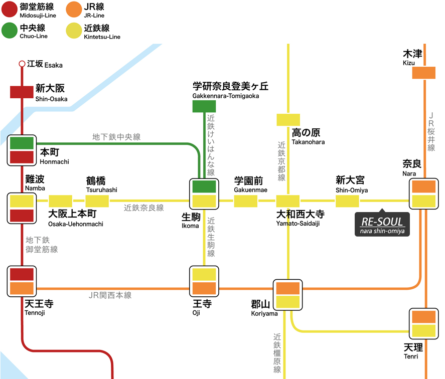 大阪奈良路線図イメージ